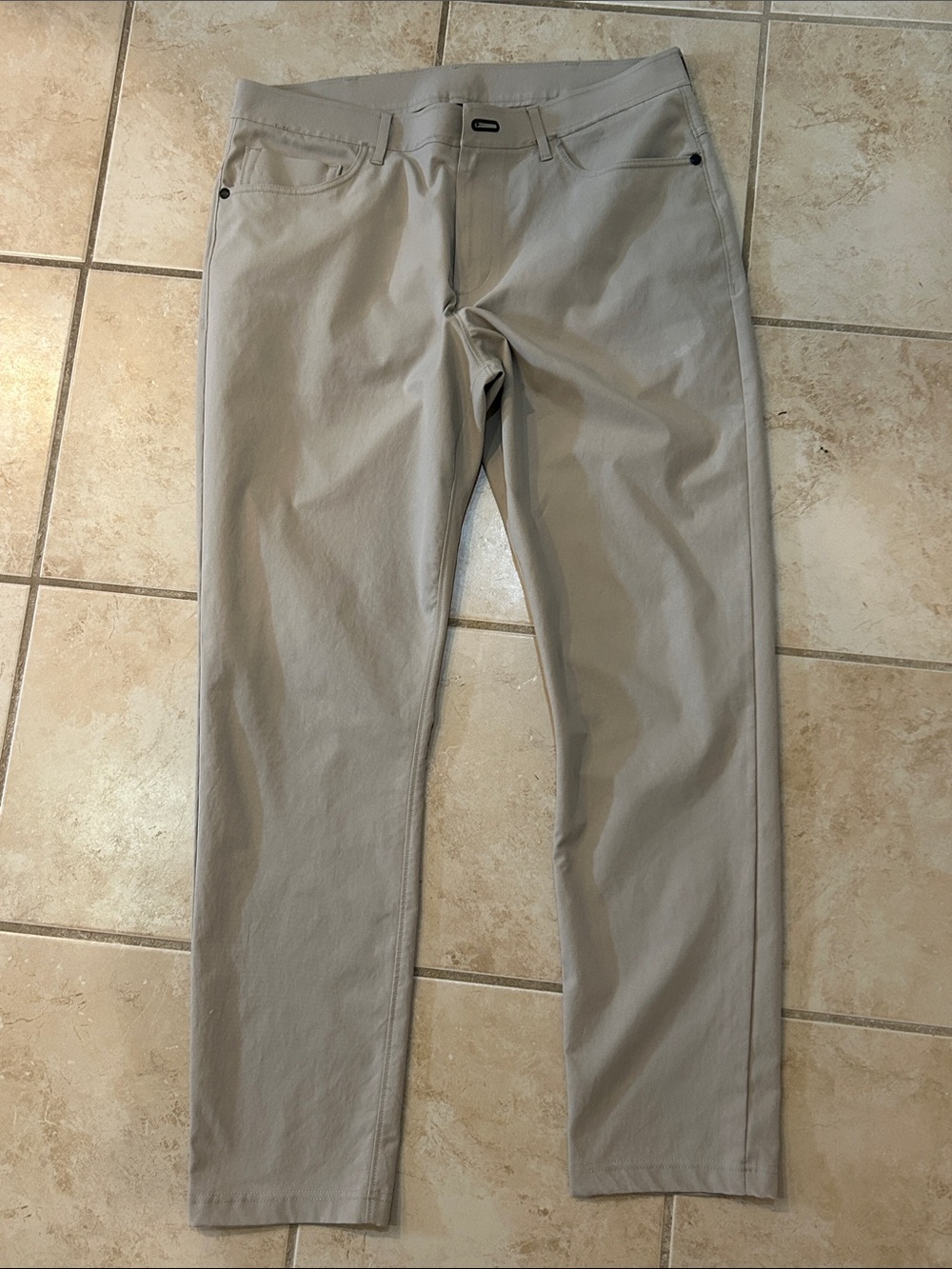 Men's Slim Stretch Khaki Pants in Light Taupe